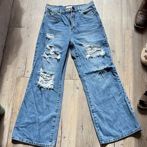 Distressed Blue Jeans